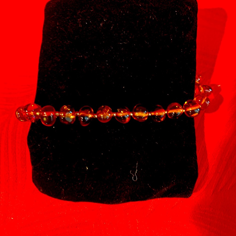 Amber color beaded bracelet